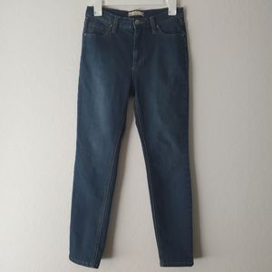 Free People Dark Wash High Rise Skinny Jeans